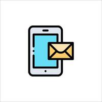 An email icon on a phone screen vector