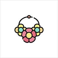 A colorful flower necklace icon vector