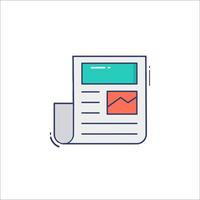A newspaper icon with a pen and paper vector