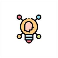 A light bulb with a man's head inside it vector