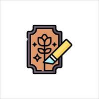 A pencil and a flower on a piece of paper vector