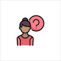 A woman with a question mark on her head vector
