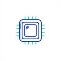A computer chip icon on a white background vector
