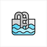 A swimming pool with water and a ladder vector