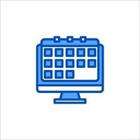 A calendar icon on a computer screen vector