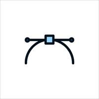 A black and white icon of a drone vector