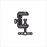 A vise with a wrench on it vector
