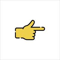 A yellow hand pointing at something vector
