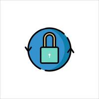 A lock icon with a green arrow pointing to it vector