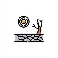 A tree and a rock with a sun in the background vector