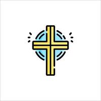 A cross icon with a circle around it vector