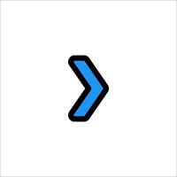 A blue arrow pointing down on a white background vector