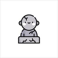 A cartoon man sitting on a table with a broken head vector