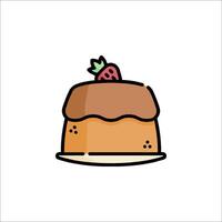 A cake with strawberries on top of it vector