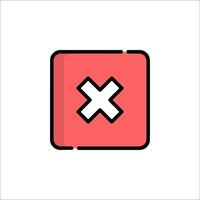 A red square with an x on it vector