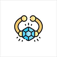 A blue cube with a gold ring on it vector