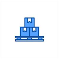 A stack of boxes on a pallet icon vector