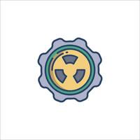 A gear with a radioactive symbol on it vector