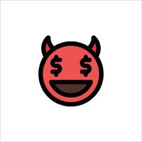 A devil face with a dollar sign on it vector