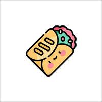 A cute little donut with a smile on it vector