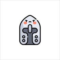 A cute little robot with a face on it vector