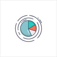 A pie chart icon with a circle and a pie chart vector