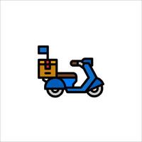A blue scooter with a box on the back vector