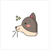 A cartoon dog with a star on its head vector