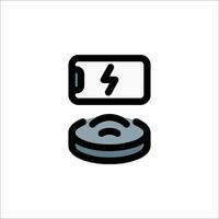 A battery charger and a battery icon vector