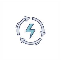 A lightning bolt in a circle with arrows vector