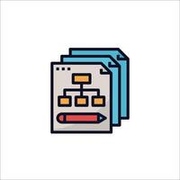 A folder with a pencil and paper icon vector