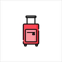 A red suitcase icon on a white background vector