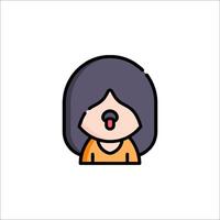 A woman with a mouth open and a tongue out vector