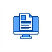 A computer monitor with a document icon vector