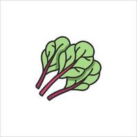 A green leafy vegetable icon vector