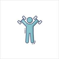 A man lifting weights icon vector