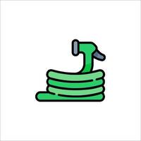 A green hose with a green nozzle on it vector