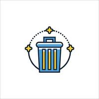 A trash can icon with stars and a star vector
