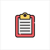 A clipboard with a note on it vector
