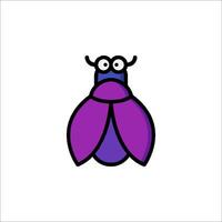 A purple bug with eyes and a big nose vector