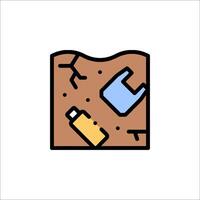 A brown and yellow square with a bottle and a toothbrush vector
