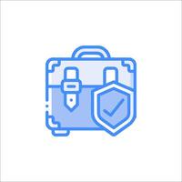 A blue suitcase with a check mark on it vector