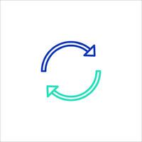 A circular arrow pointing to the left and right vector