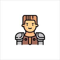 A man in armor icon in a flat style vector