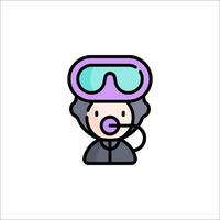 A cartoon character with goggles and a mask vector