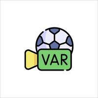 A soccer ball and the word var on it vector