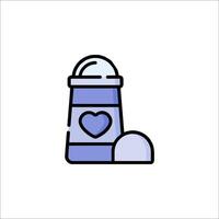 A container with a heart on it and a ball of salt vector