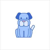A dog icon in a flat style vector