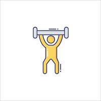 A man lifting a barbell icon vector