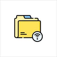 File folder icon with wifi symbol vector